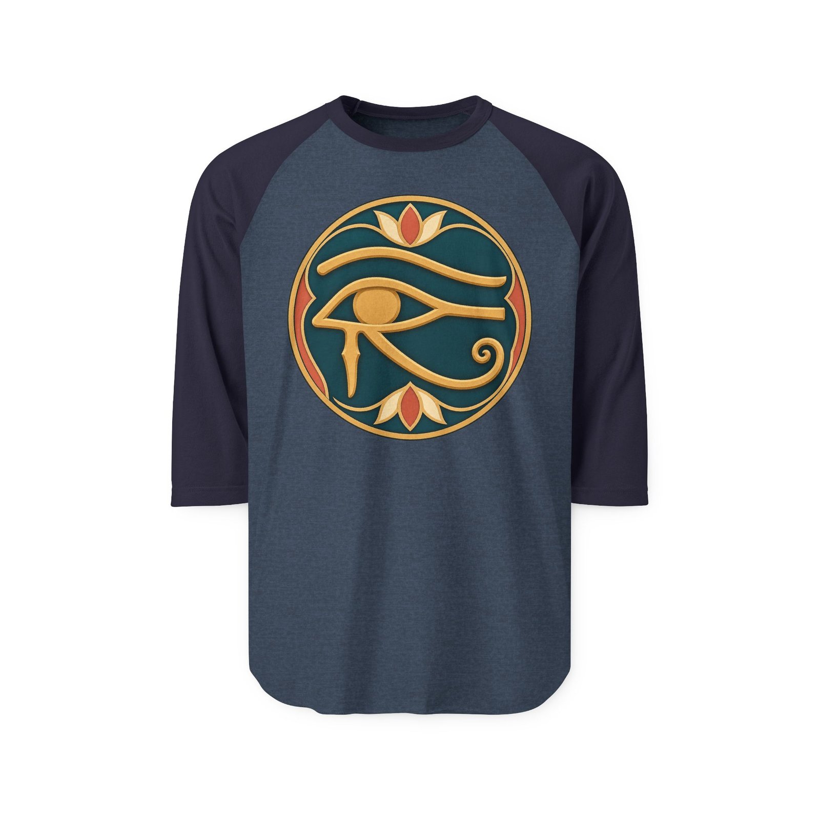 Eye of Horus - Unisex Raglan T-Shirt – Ancient Symbol, Sporty Style - Image 3