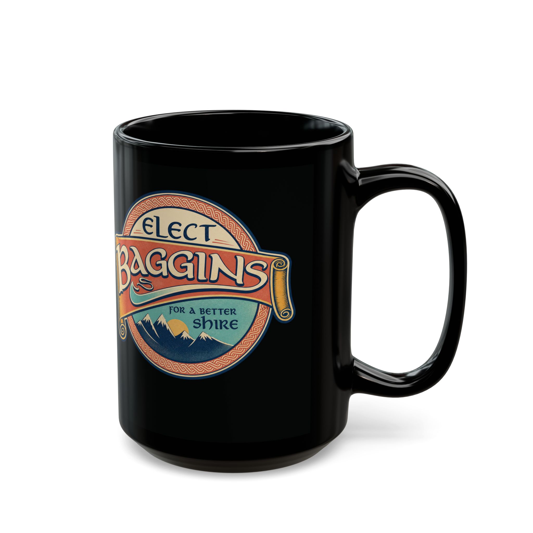 Elect Baggins for The Shire – Black 11oz or 15oz Mug – Vote for Second Breakfast - Image 4