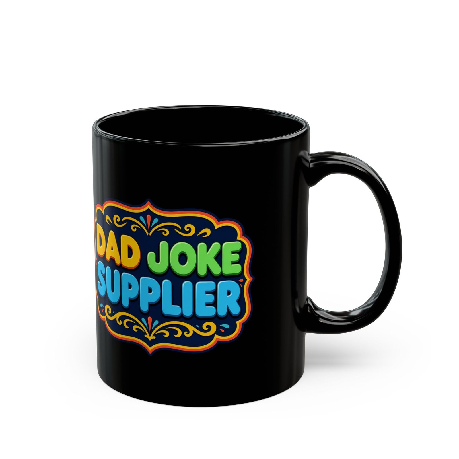 Dad Joke Supplier – Black Mug – Caffeine and Comedy Included - Image 3