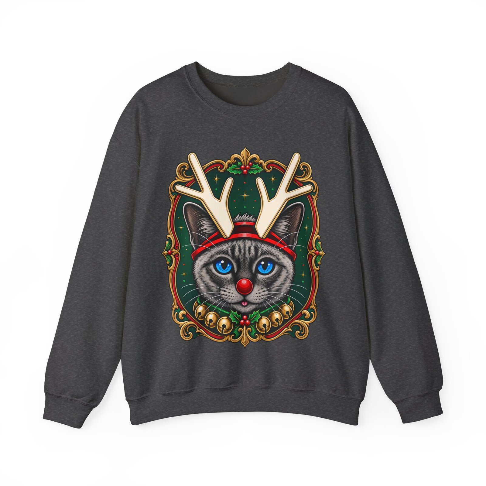 Rudolph Catmas Unisex Sweatshirt – Feline Festive, Reindeer Ready - Image 12