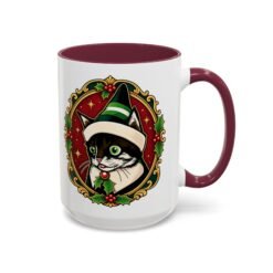 Elf Kitten – Color Accent Mug – Santa’s Cutest Little Helper - Image 17