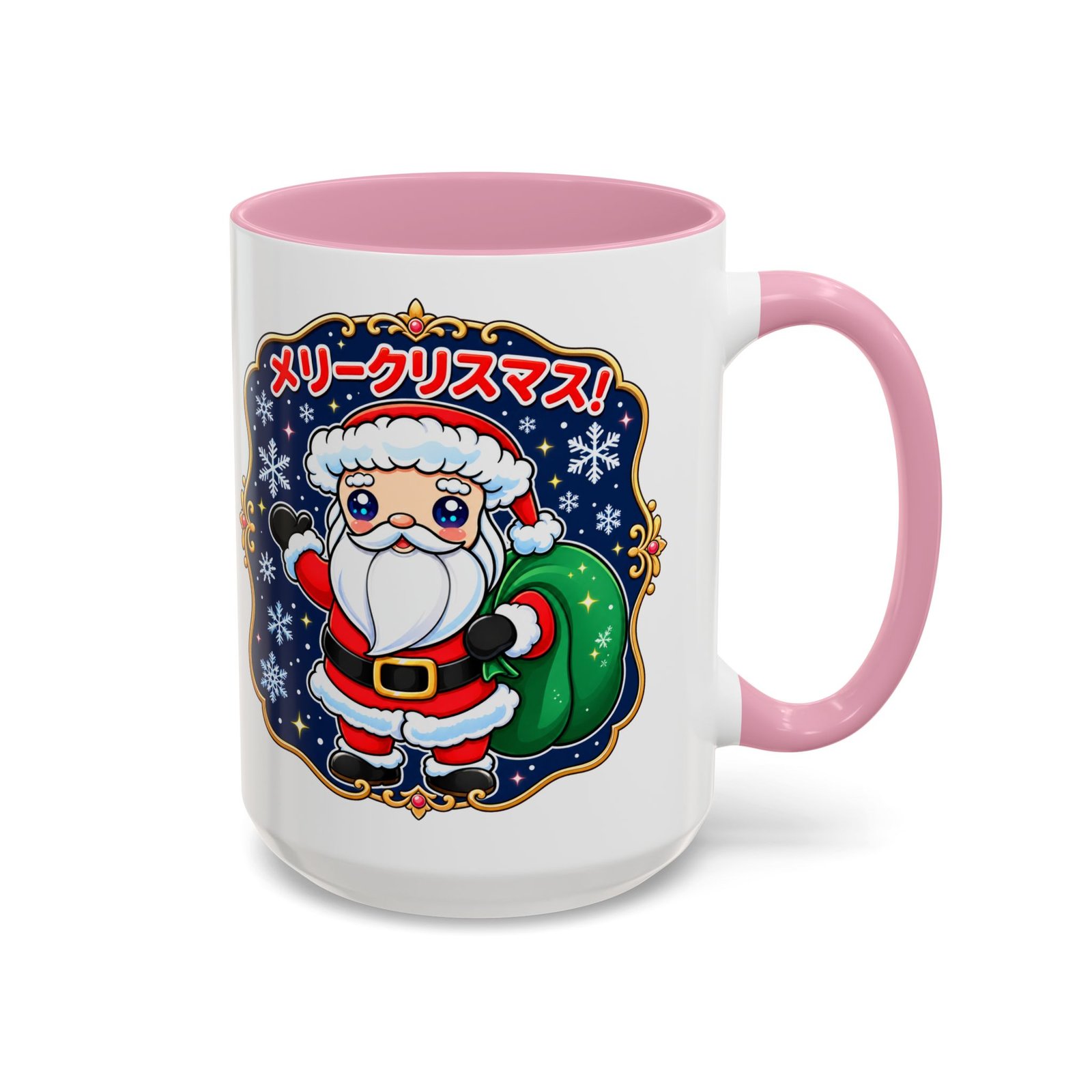 Kawaii Santa - Color Accent Mug – メリークリスマス with Every Sip - Image 21
