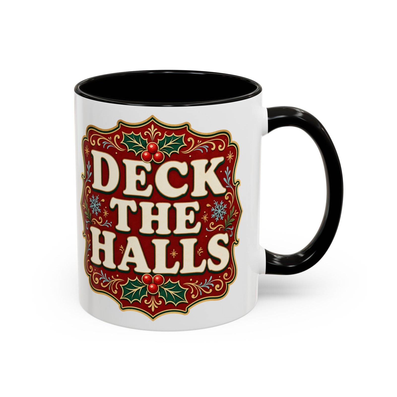 Deck the Halls – Color Accent Mug – Sip Into the Season - Image 3