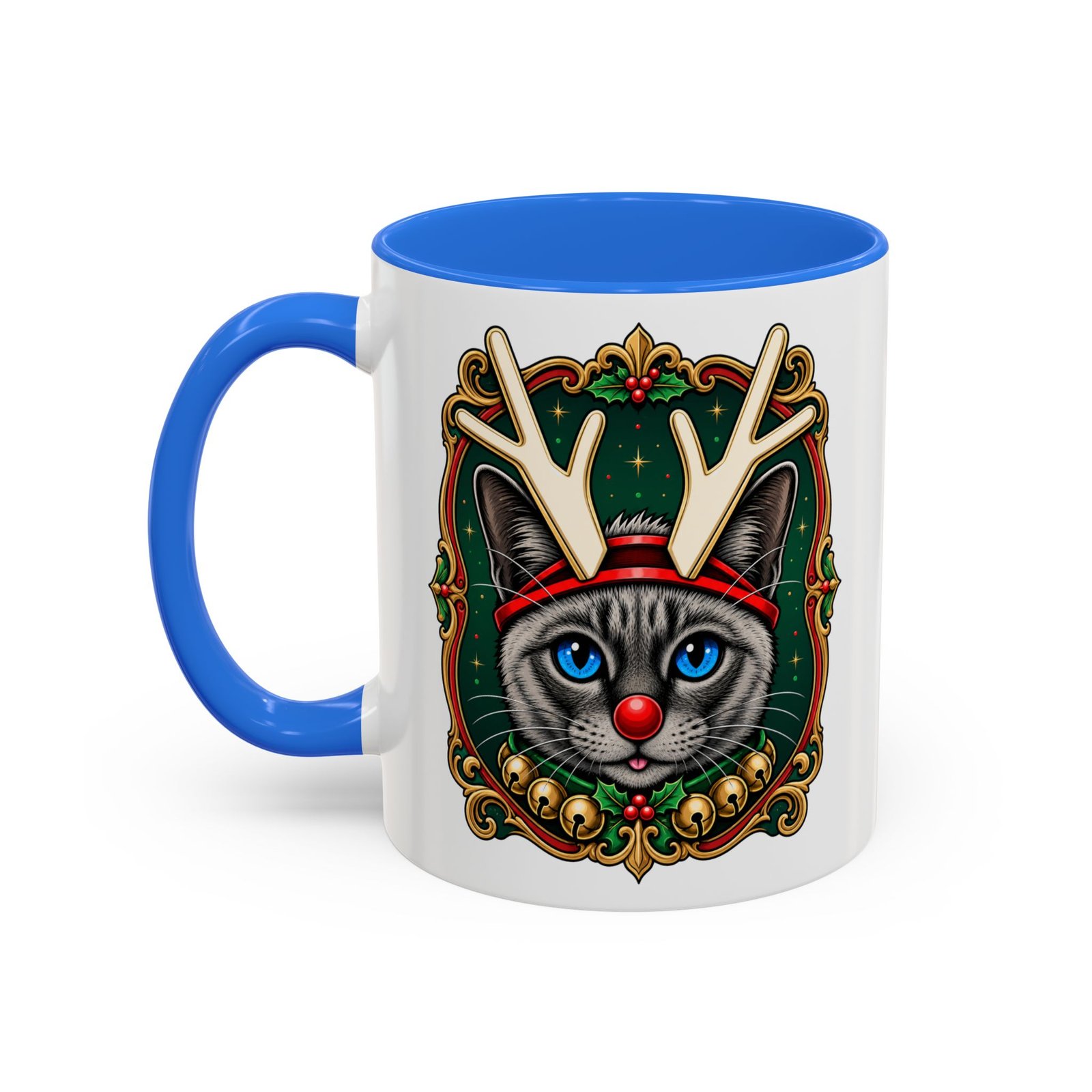 Rudolph the Reindeer Cat Color Accent Mug – Sip with Whiskers and Cheer - Image 8