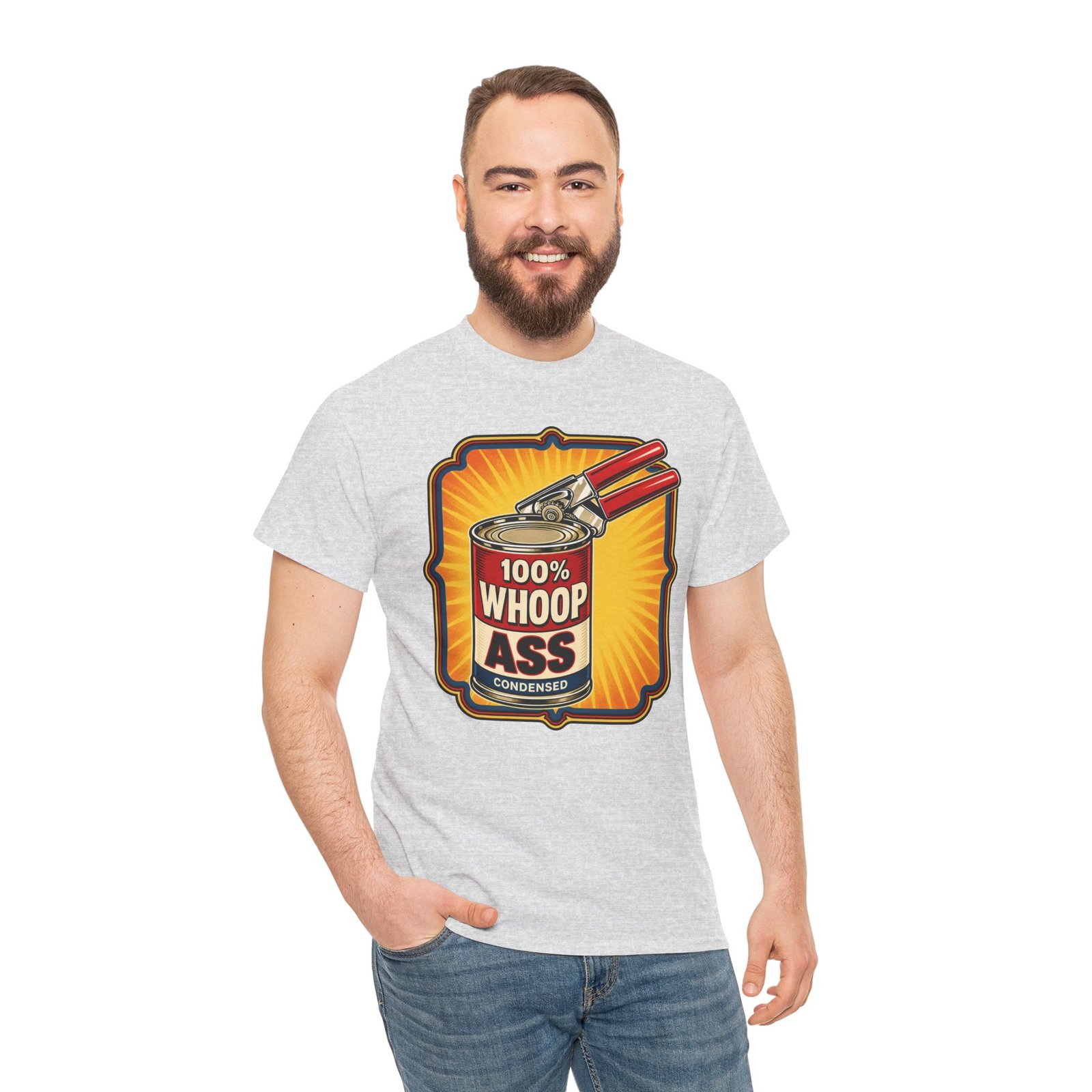 100% Can of Whoop Ass – Unisex T-Shirt – Open with Caution - Image 7