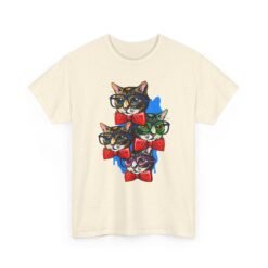 Nerdy Cat Club - Unisex T-Shirt – Funny Cats With Glasses, Bow Ties - Image 18