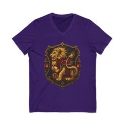 House of Lion – Unisex V-Neck T-Shirt – Wizarding School Courage with Confident Style - Image 10