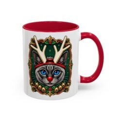 Alternative view of Rudolph the Reindeer Cat Color Accent Mug – Sip with Whiskers & Cheer