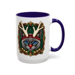 Rudolph the Reindeer Cat Color Accent Mug – Sip with Whiskers and Cheer - Image 19