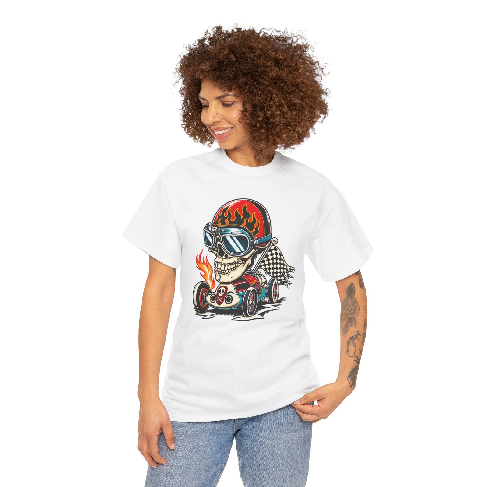 Death Race Skull – Unisex T-Shirt – Full Throttle to the Finish - Image 5