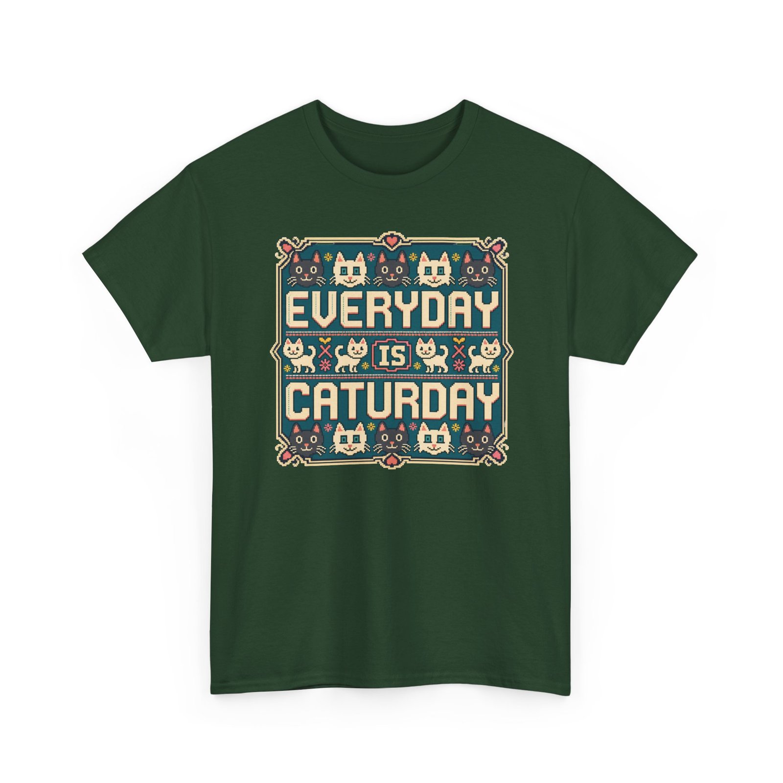 Everyday Is Caturday – Unisex T-Shirt – Feline Festive Vibes - Image 22