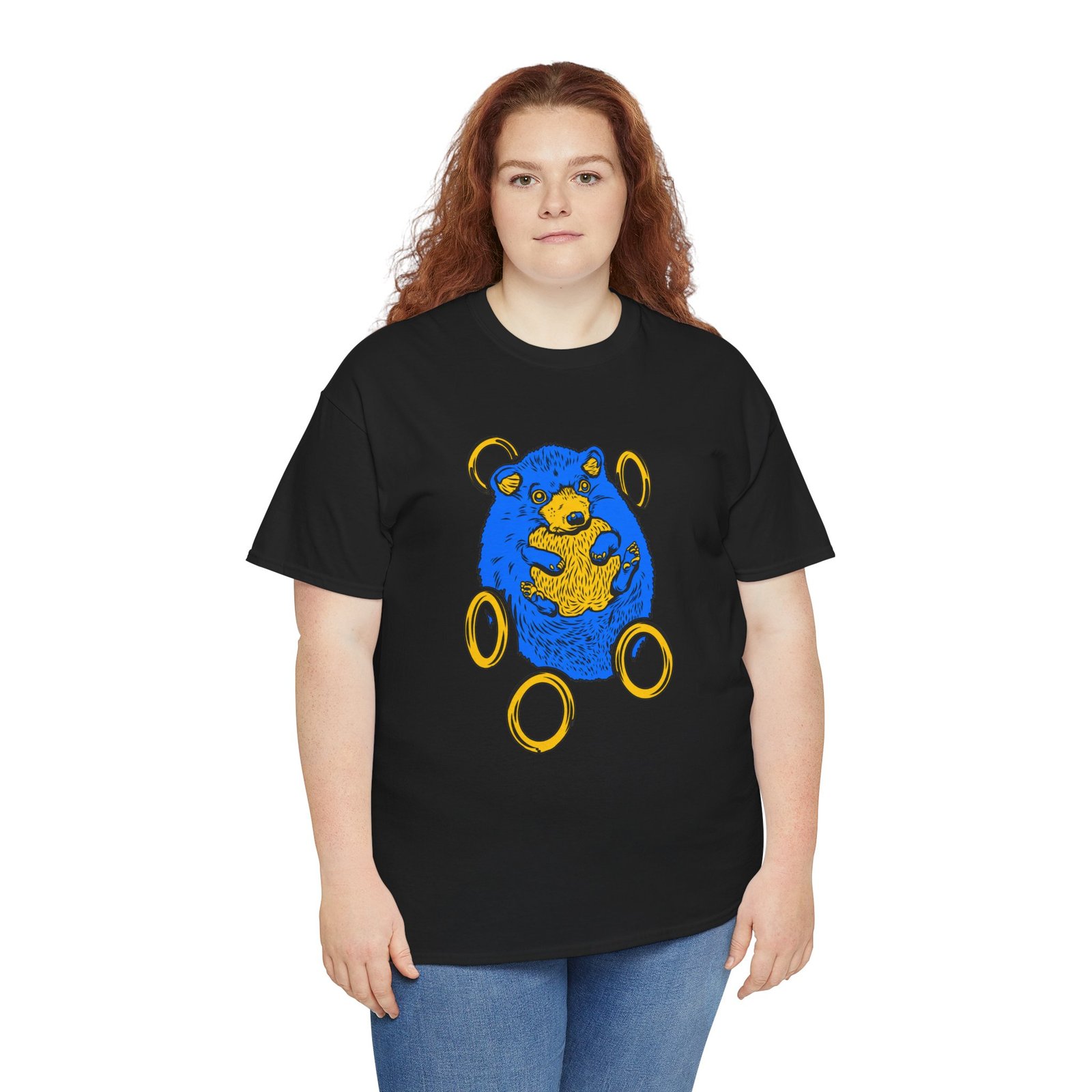 Blue Hedgehog and Golden Rings Unisex T-Shirt – Retro Gaming and Arcade - Image 10