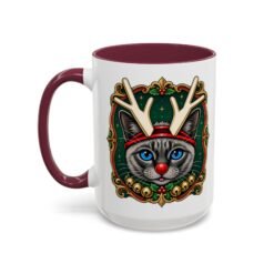 Rudolph the Reindeer Cat Color Accent Mug – Sip with Whiskers and Cheer - Image 30