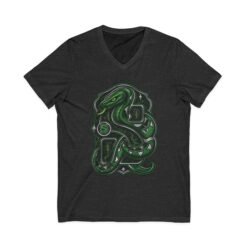 House of Snake – Unisex V-Neck T-Shirt – Wizarding School Confidence with a Clever Edge - Image 12