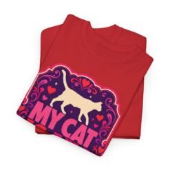 Alternative view of My Cat Is My Valentine - Unisex T-Shirt – True Love Has Whiskers