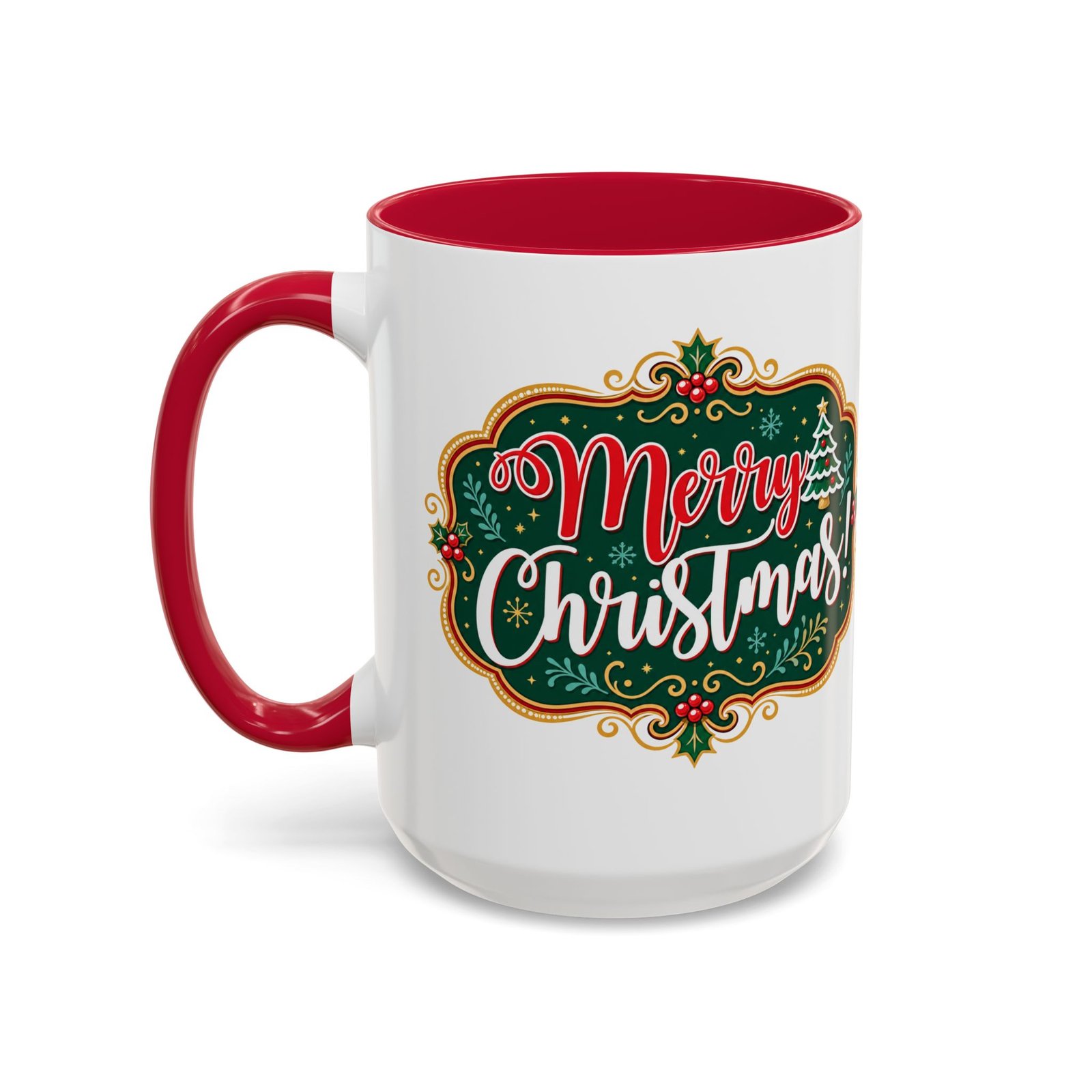 Merry Christmas - Color Accent Mug – Sip the Season in Style - Image 16