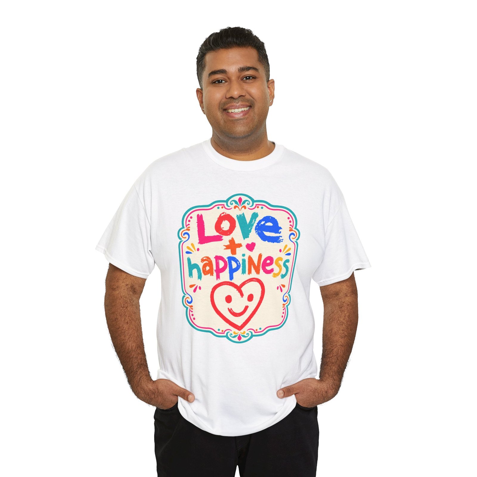 Love + Happiness - Unisex T-Shirt – Feel-Good Vibes in Every Stitch - Image 7