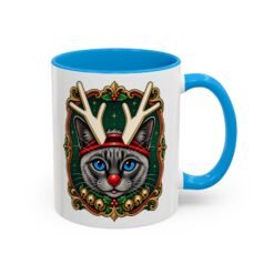 Rudolph the Reindeer Cat Color Accent Mug – Sip with Whiskers and Cheer - Image 11