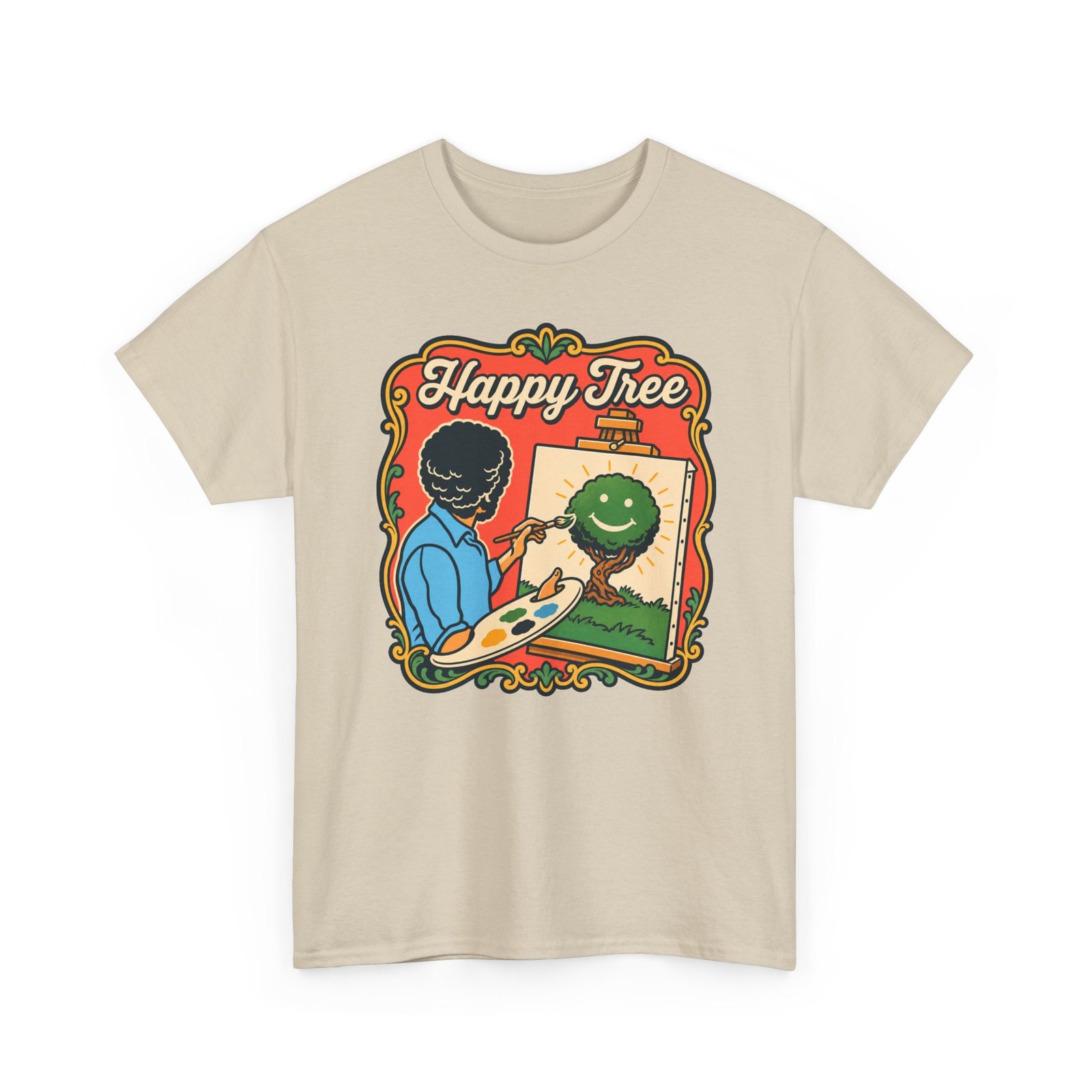 "Happy Tree" Unisex T-Shirt – Peace, Paint, and Positivity - Image 25