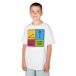 Acute Angle / A Cute Angel – Kids T-Shirt – The Cutest Geometry Joke - Image 3