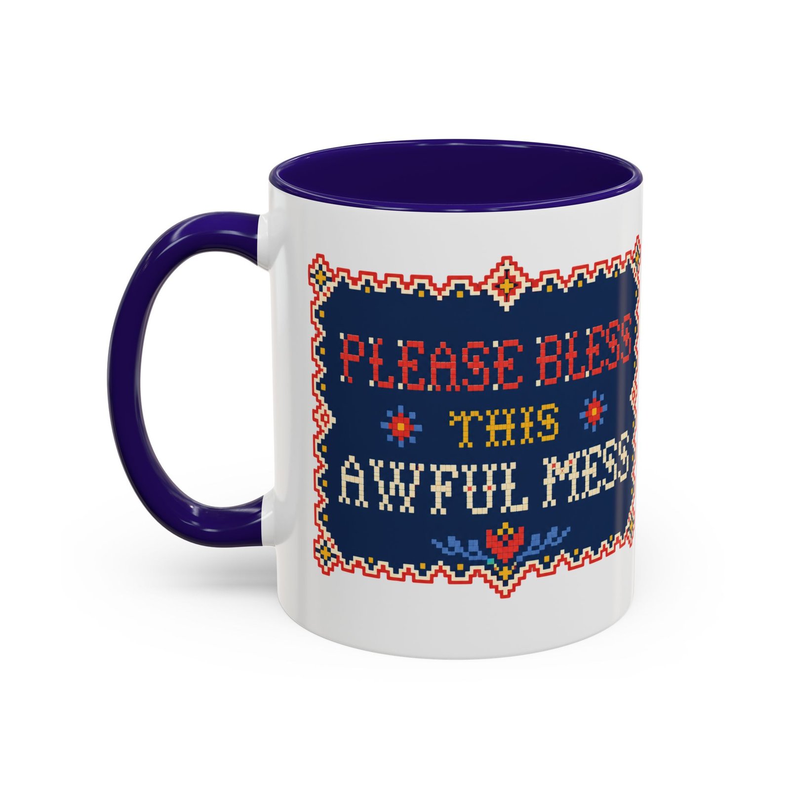 Please Bless This Awful Mess – 11oz or 15oz Accent Mug – Caffeine for Cozy Chaos - Image 6