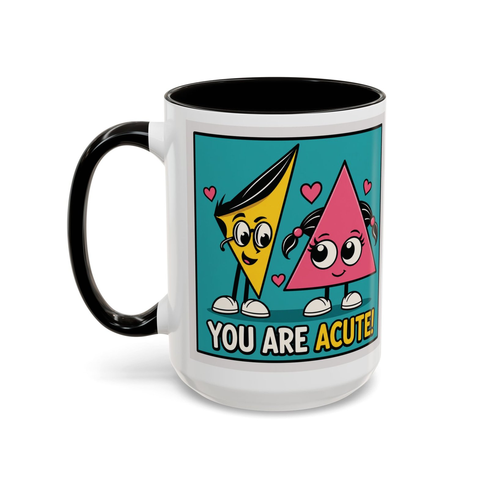 You Are Acute - Color Accent Mug – Funny Geometry, Math Pun - Teacher - Image 14