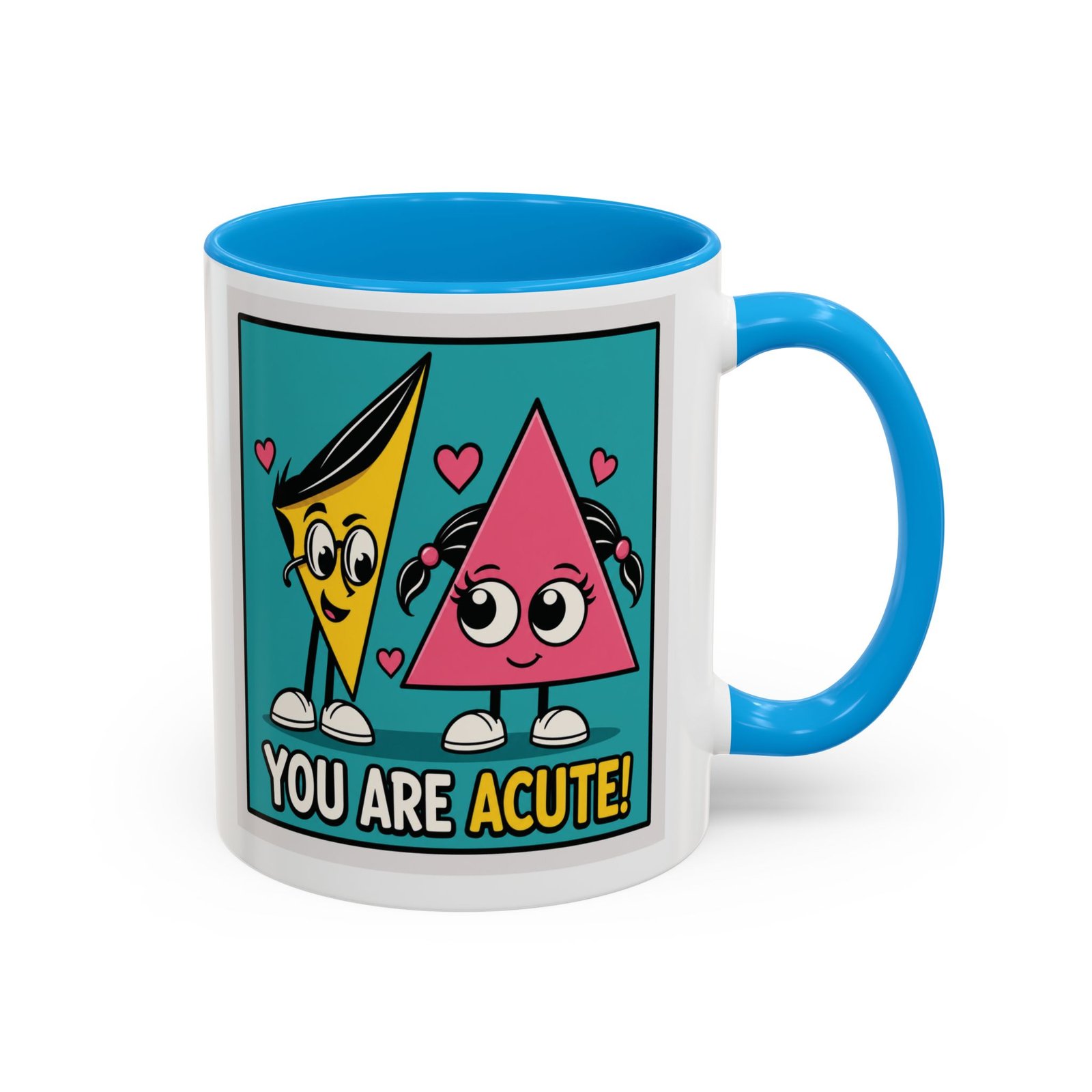 You Are Acute - Color Accent Mug – Funny Geometry, Math Pun - Teacher - Image 9