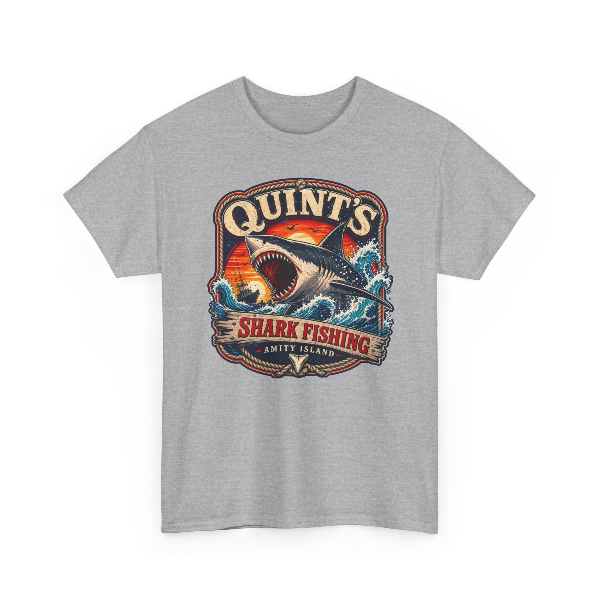 Quint’s Shark Fishing – Unisex T-Shirt – Amity’s Finest Shark Hunter - Image 15