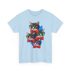 Nerdy Cat Club - Unisex T-Shirt – Funny Cats With Glasses, Bow Ties - Image 15