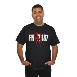 FN-2187 Red Handprint - Unisex T-Shirt – Battle-Worn Sci-Fi Number - Image 11