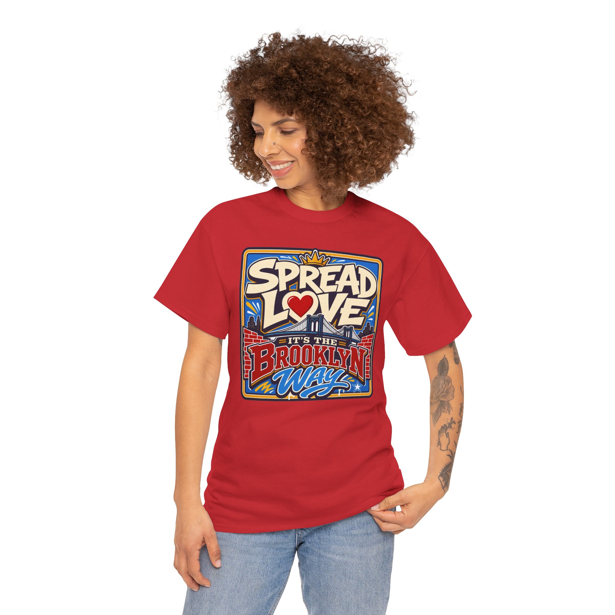 Spread the Love the Brooklyn Way – Unisex T-Shirt – Brooklyn Street Art Style - Image 5