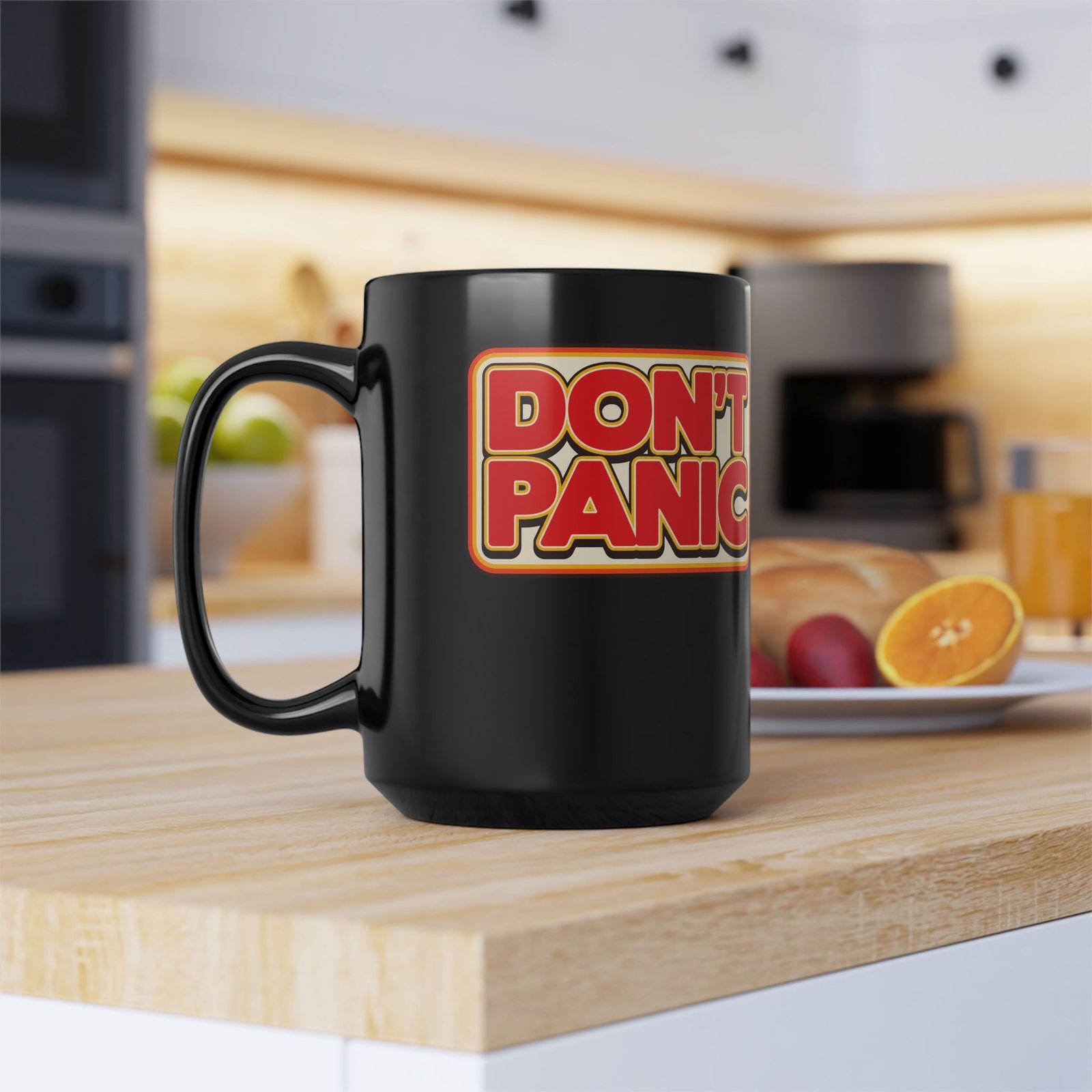 Don’t Panic – Black Mug – The Galaxy’s Most Important Advice - Image 11