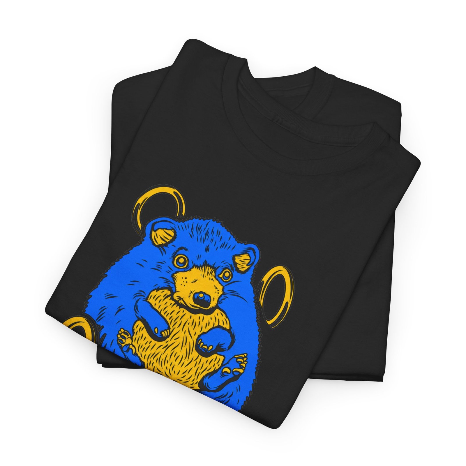 Blue Hedgehog and Golden Rings Unisex T-Shirt – Retro Gaming and Arcade - Image 3