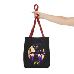Moonlit Mischief - Tote Bag – Cute Halloween Cat and Bat - Image 16