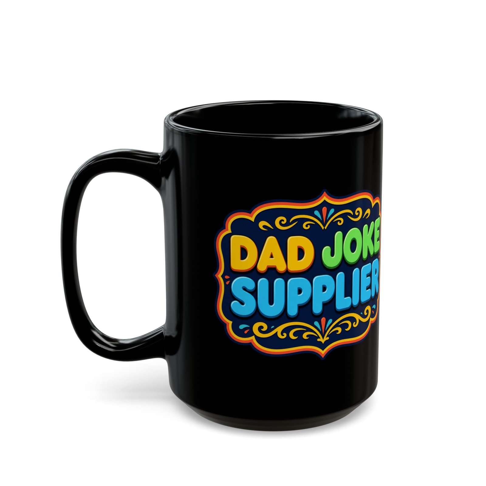 Dad Joke Supplier – Black Mug – Caffeine and Comedy Included - Image 6
