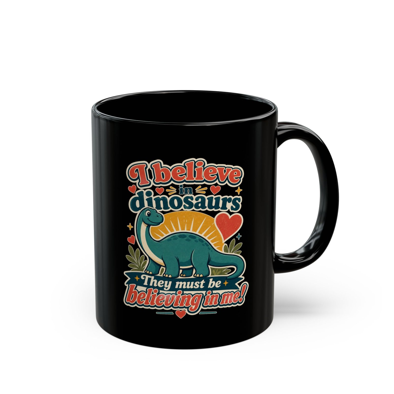 I Believe in Dinosaurs - Black Mug – Jurassic Joy in Every Sip