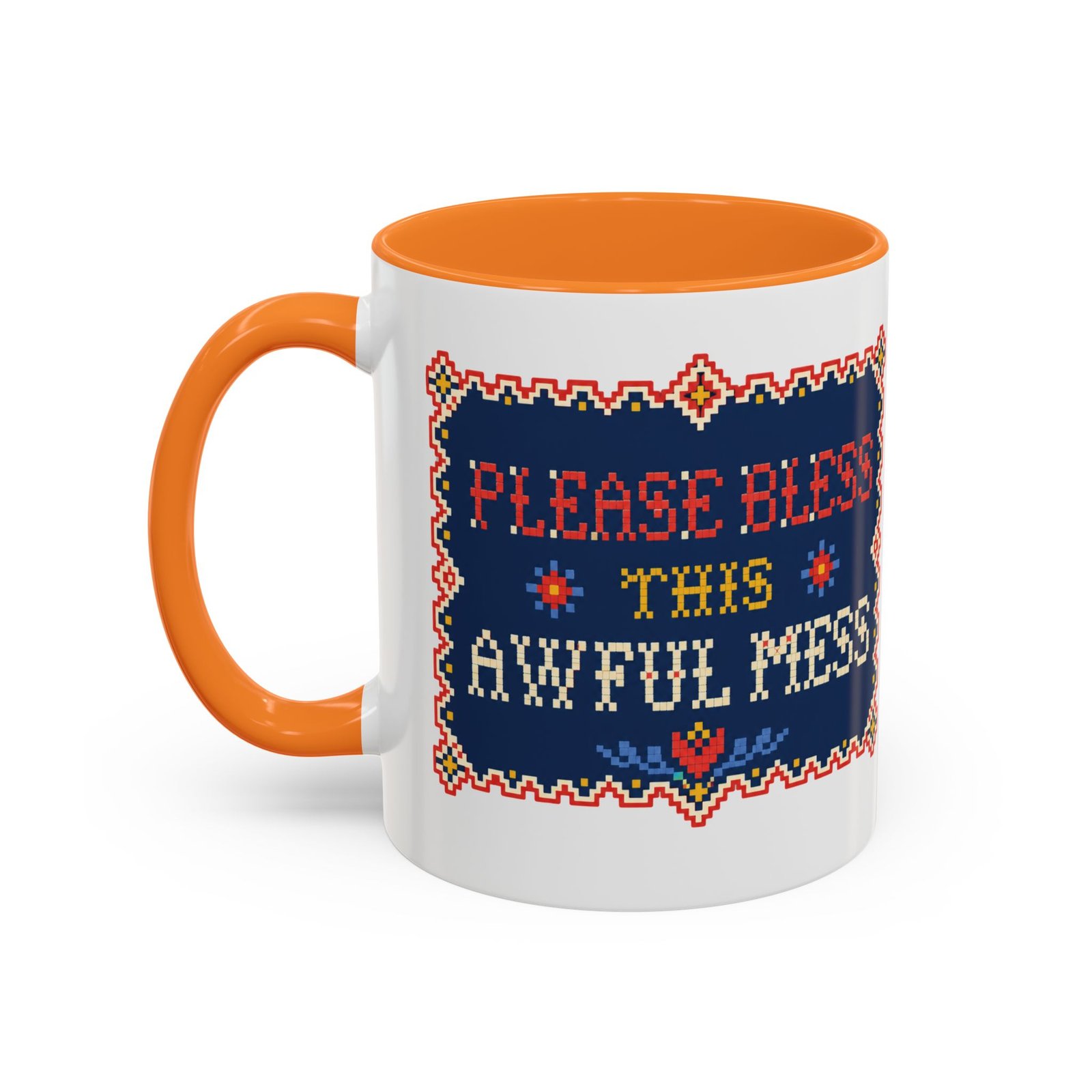 Please Bless This Awful Mess – 11oz or 15oz Accent Mug – Caffeine for Cozy Chaos - Image 10