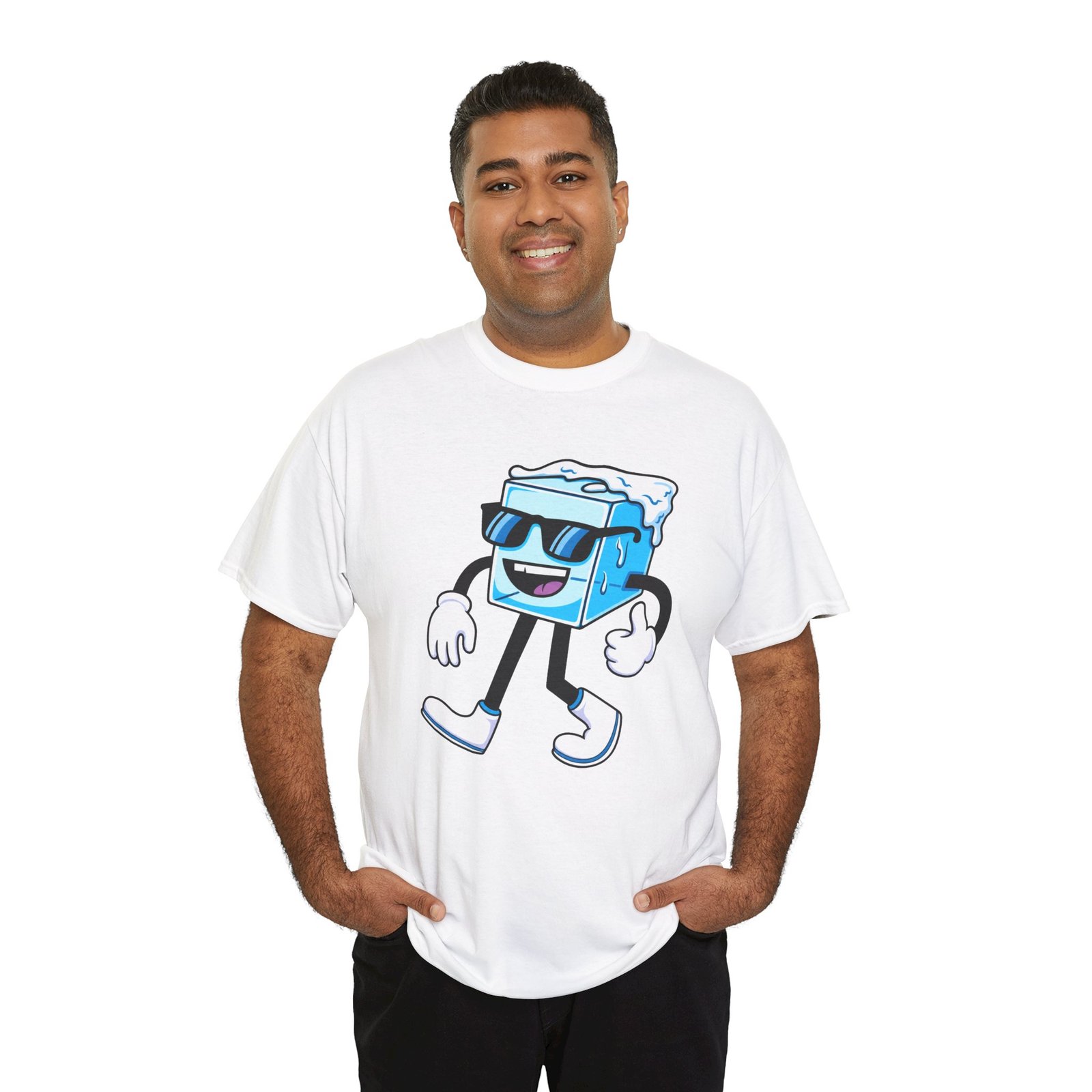 Too Cool Walking Ice Cube - Unisex T-Shirt – Funny Stay Frosty and Chill Pun - Image 3