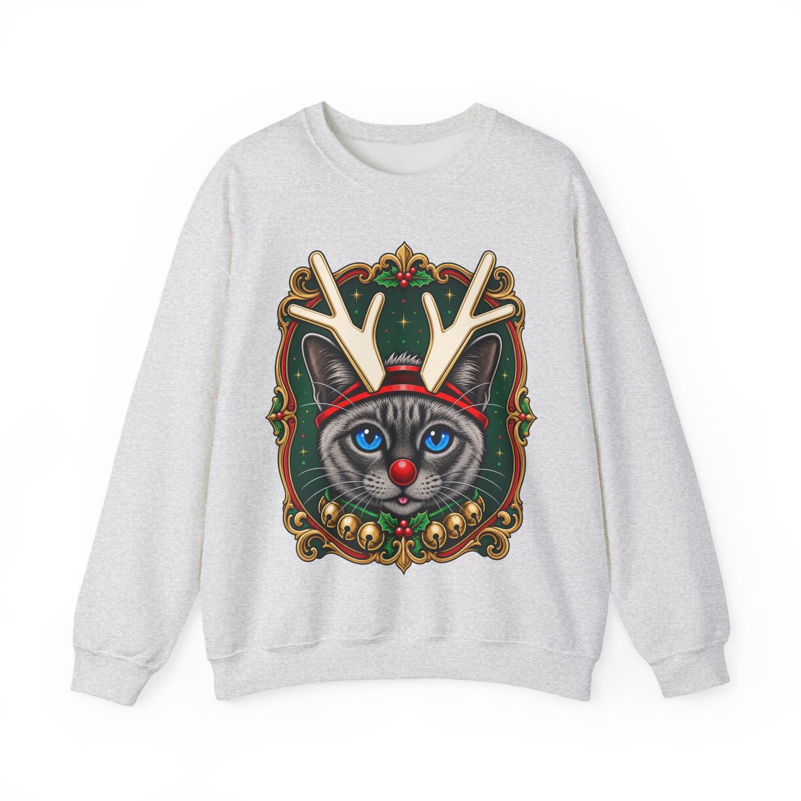 Rudolph Catmas Unisex Sweatshirt – Feline Festive, Reindeer Ready - Image 10