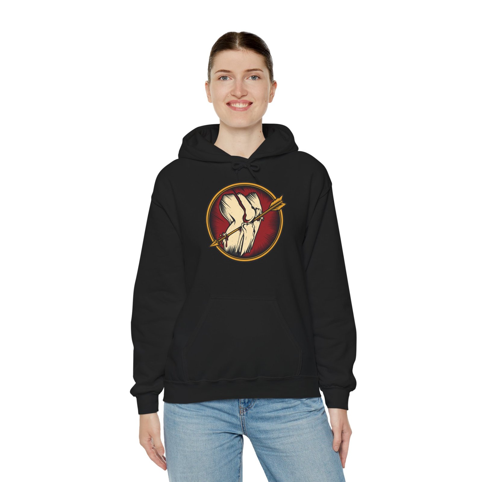 Arrow to the Knee – Unisex Hoodie – I Used to Be an Adventurer - Image 4
