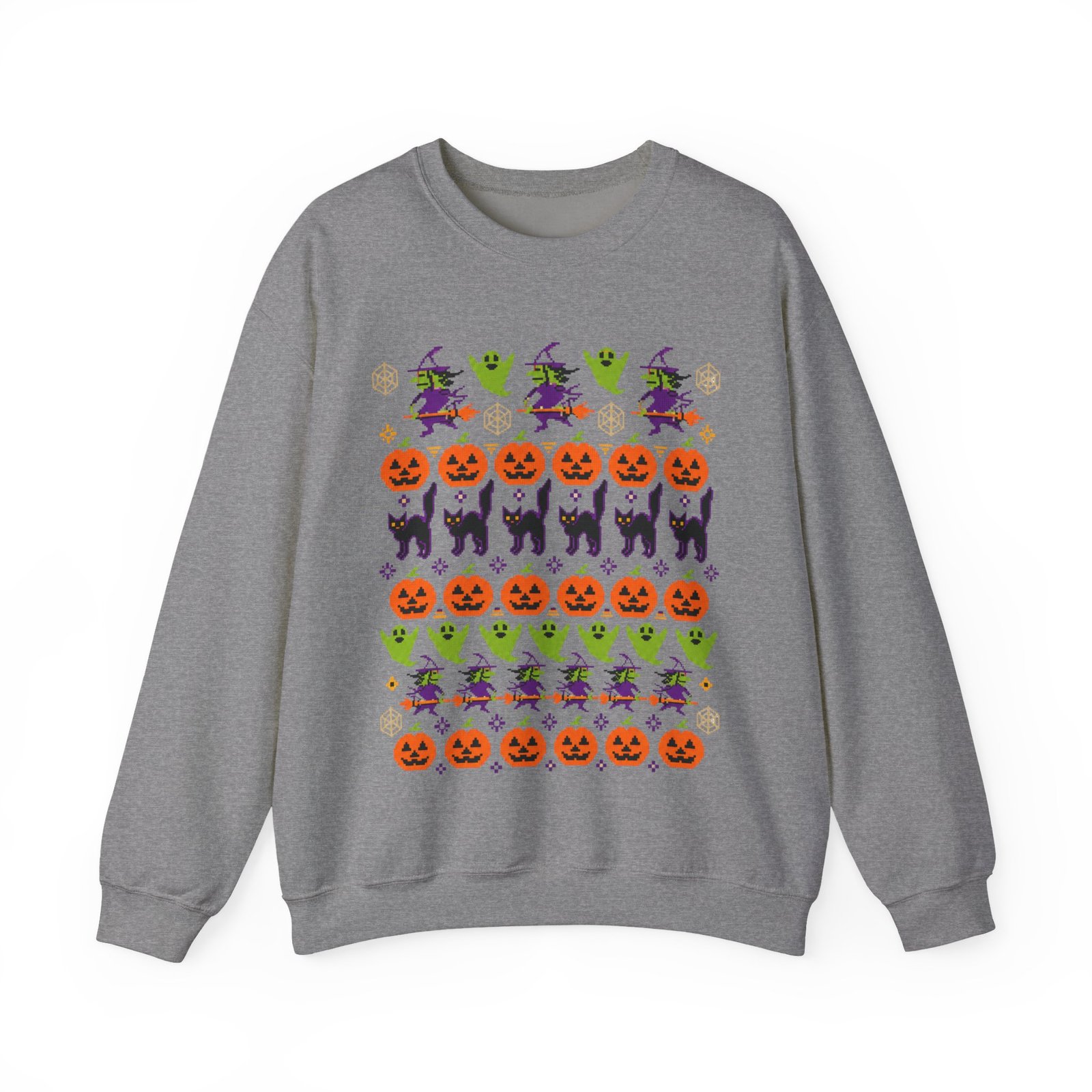 Halloween Ugly Sweater - Unisex Sweatshirt – Spooky Season Full Pattern - Image 19