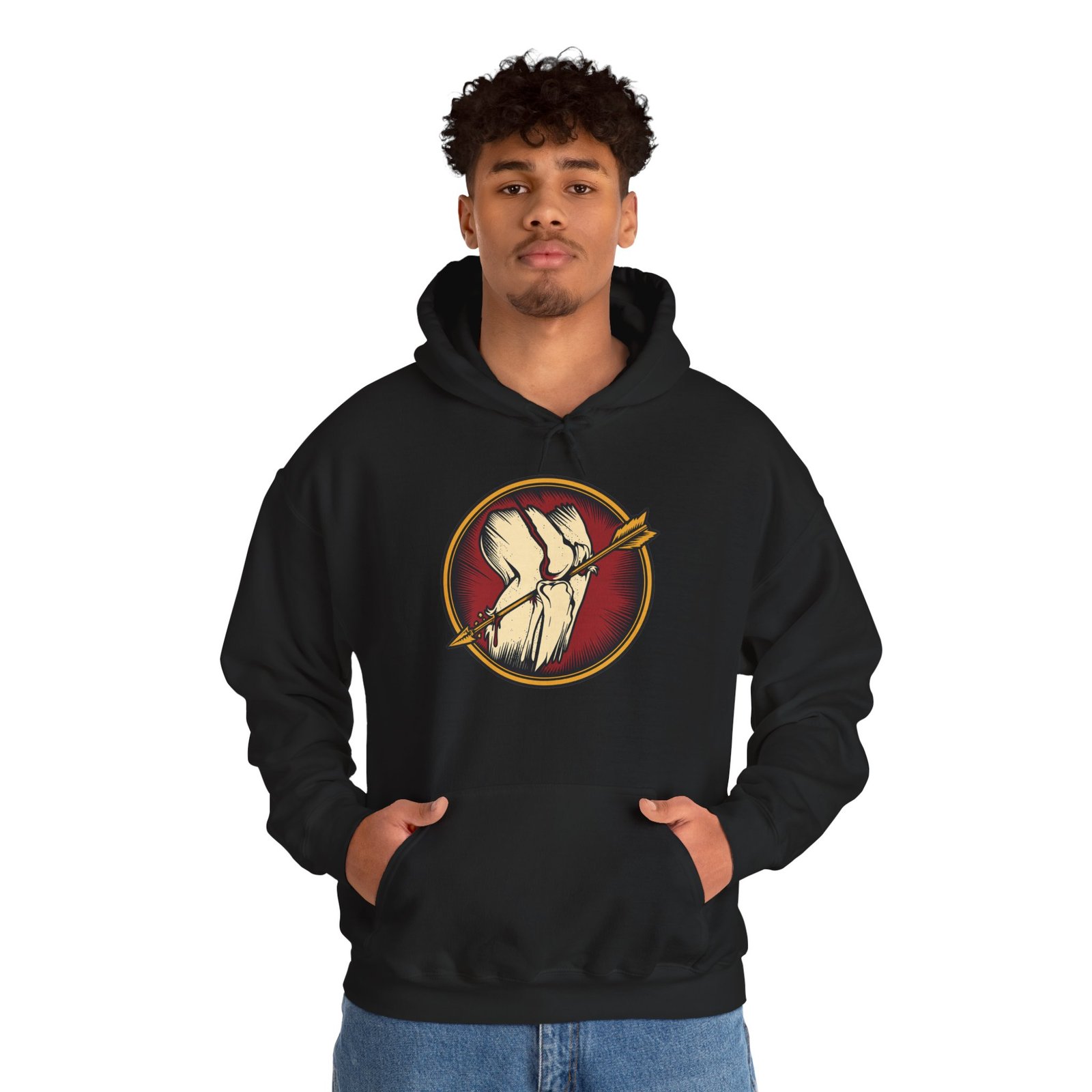 Arrow to the Knee – Unisex Hoodie – I Used to Be an Adventurer - Image 3