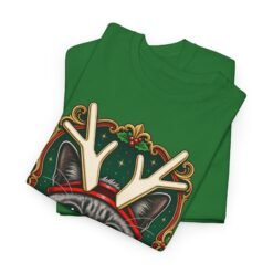 Alternative view of Rudolph the Reindeer Cat Unisex T-Shirt – Purr-fectly Festive Feline Fun