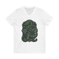 House of Snake – Unisex V-Neck T-Shirt – Wizarding School Confidence with a Clever Edge