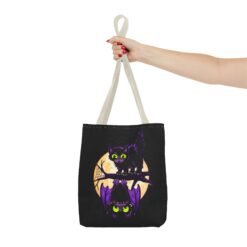 Moonlit Mischief - Tote Bag – Cute Halloween Cat and Bat - Image 40