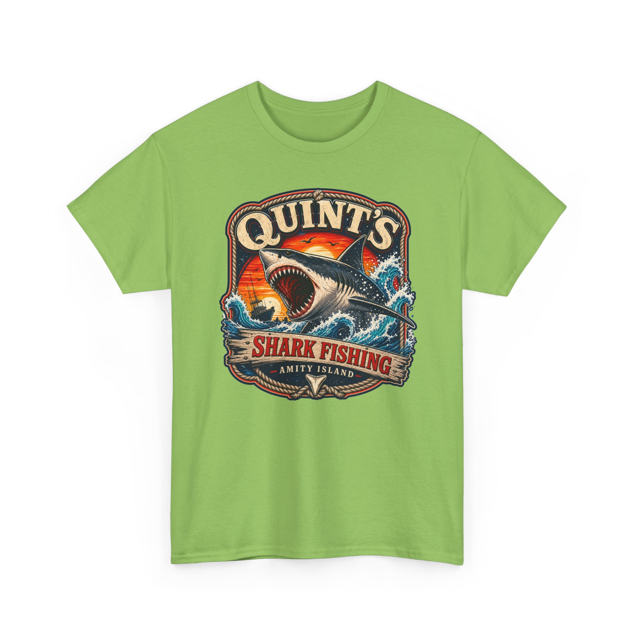 Quint’s Shark Fishing – Unisex T-Shirt – Amity’s Finest Shark Hunter - Image 19