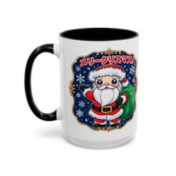 Kawaii Santa - Color Accent Mug – メリークリスマス with Every Sip - Image 14