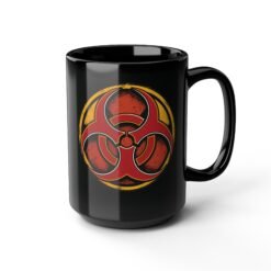 Biohazard Symbol - Black Mug – Sip with Caution - Image 8