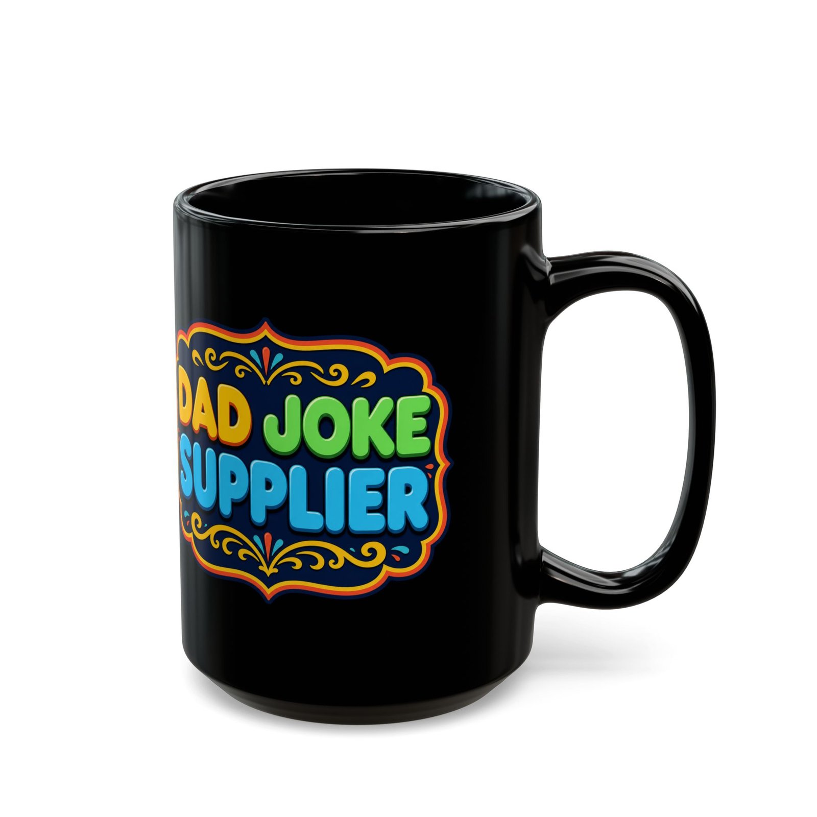 Dad Joke Supplier – Black Mug – Caffeine and Comedy Included - Image 5