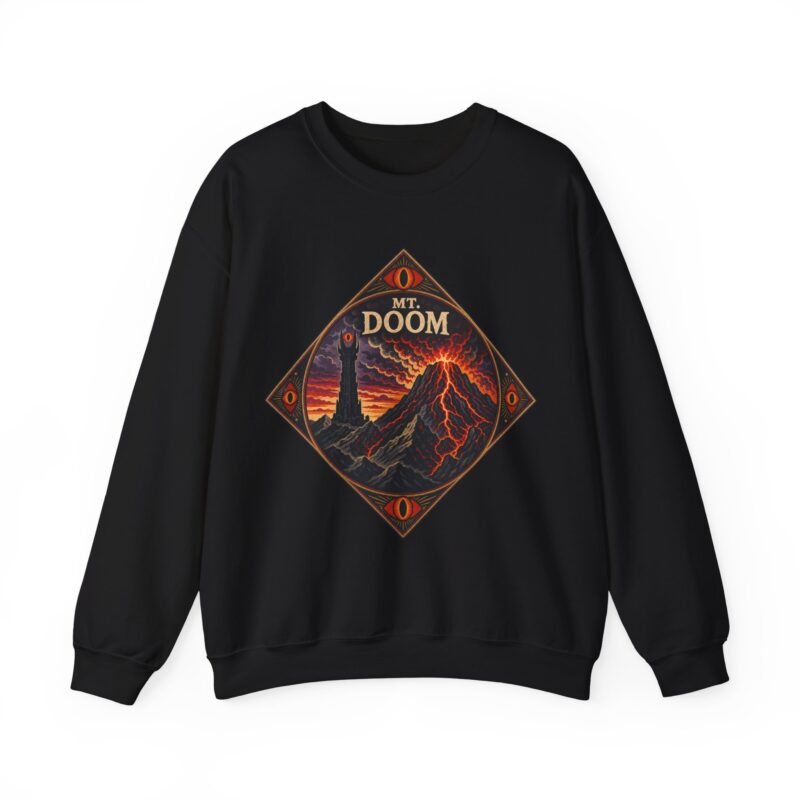 Mount Doom and Eye of Sauron – Unisex Sweatshirt – Dark Middle-earth Style